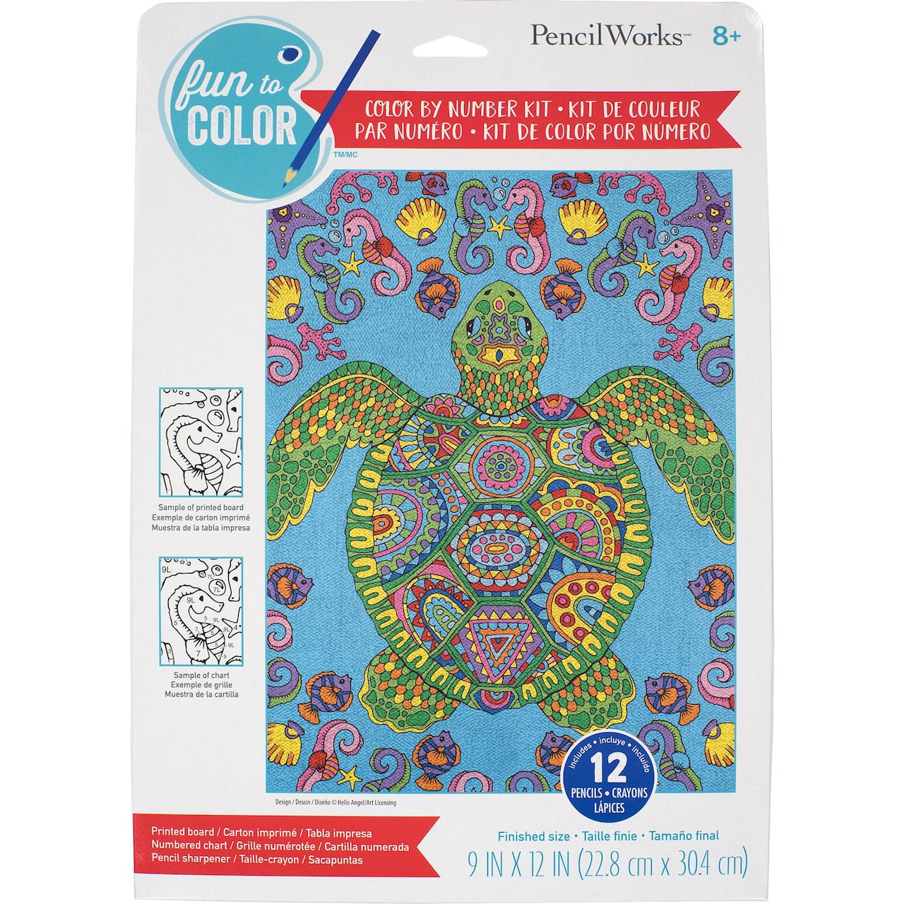 PencilWorks&#x2122; Colorful Turtle Color by Number Kit